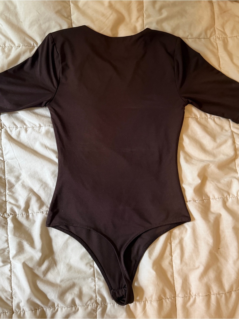 Brown 3/4 Long-Sleeve One Piece Bodysuit Brand: Refuge size: S